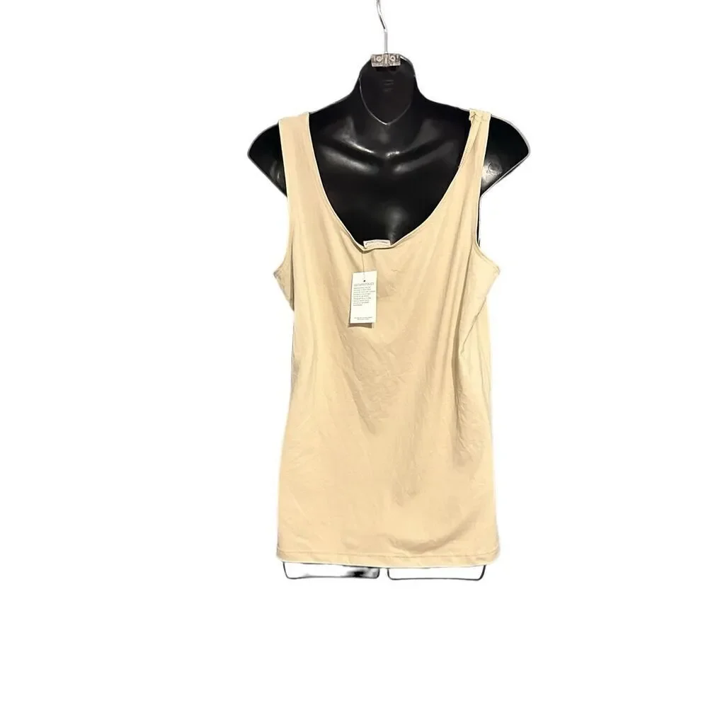 NEW WITH TAGS WOMEN Lillian Nicole Womens tan Round Neck Stretch Pullover Tank T_3